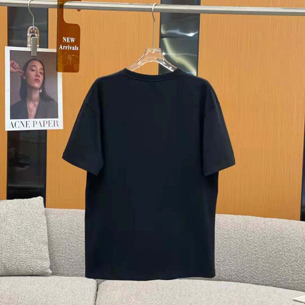 Side angle showing fit of Loewe Women LOEWE Cactus T-shirt in Cotton-Black