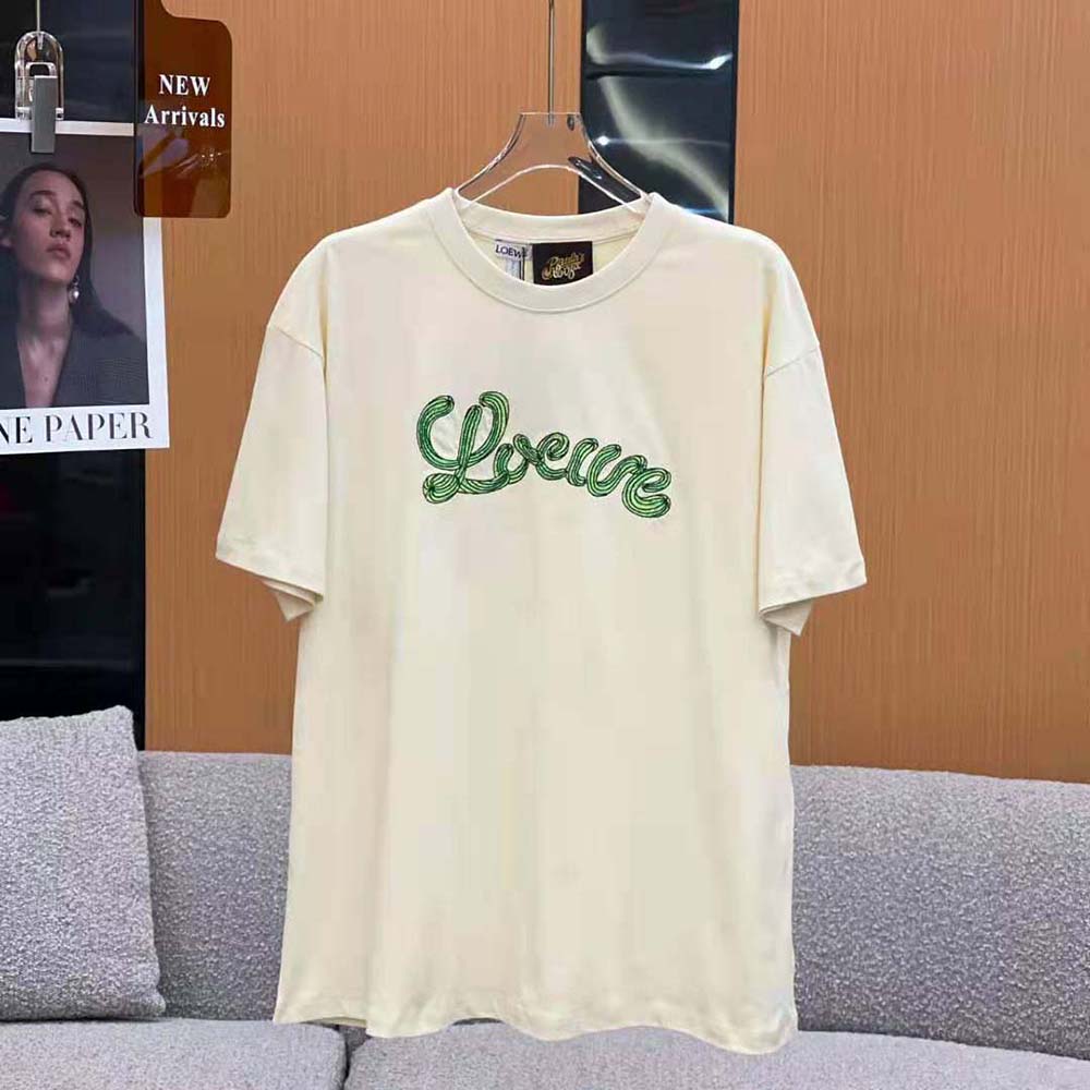 Close-up of cactus embroidery on Loewe Women LOEWE Cactus T-shirt