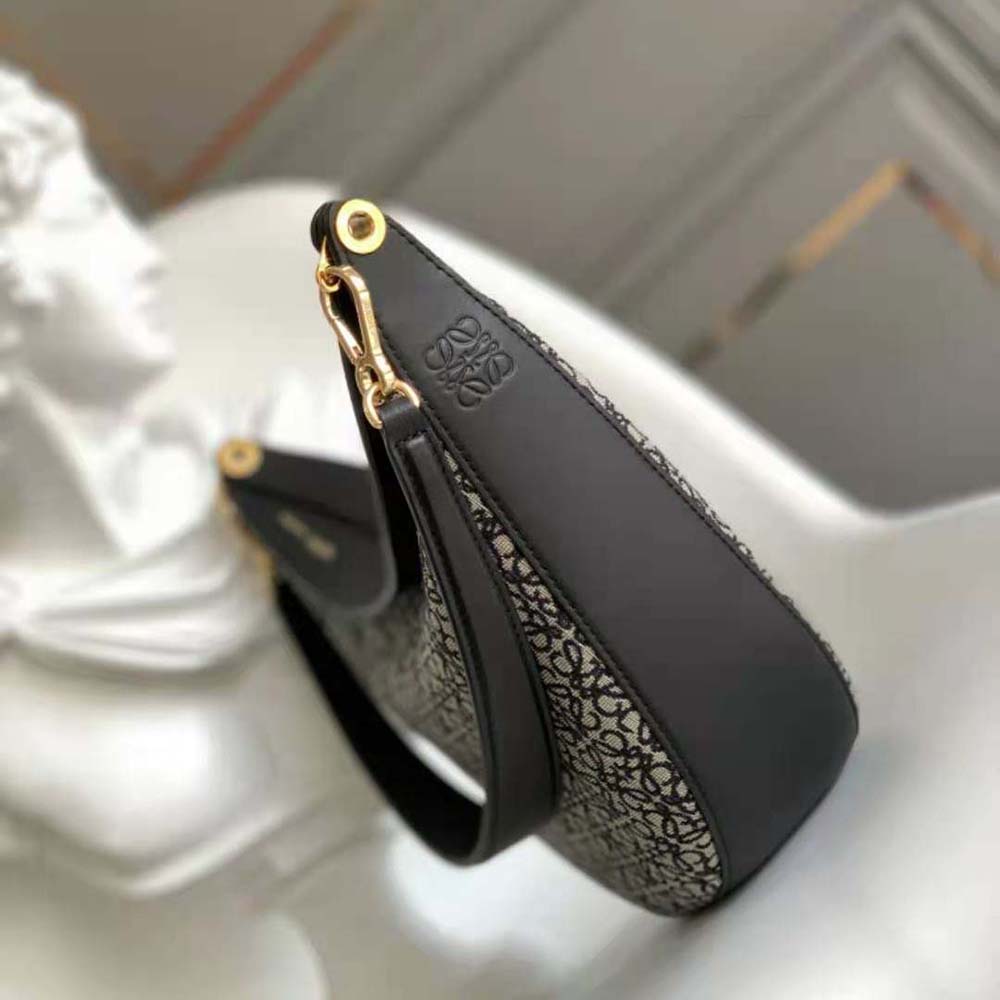 Loewe Women Luna Bag in Anagram Jacquard and Classic Calfskin-Black - image 4