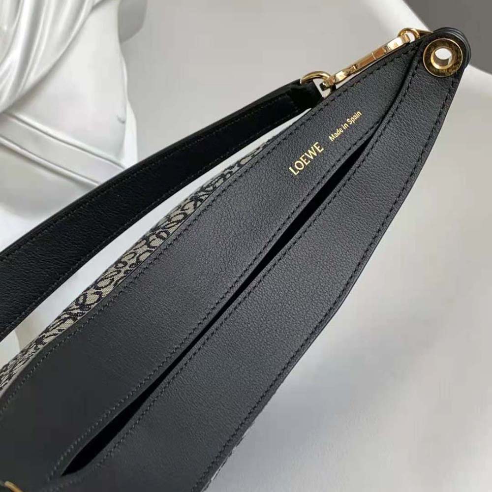 Loewe Women Luna Bag in Anagram Jacquard and Classic Calfskin-Black - image 9