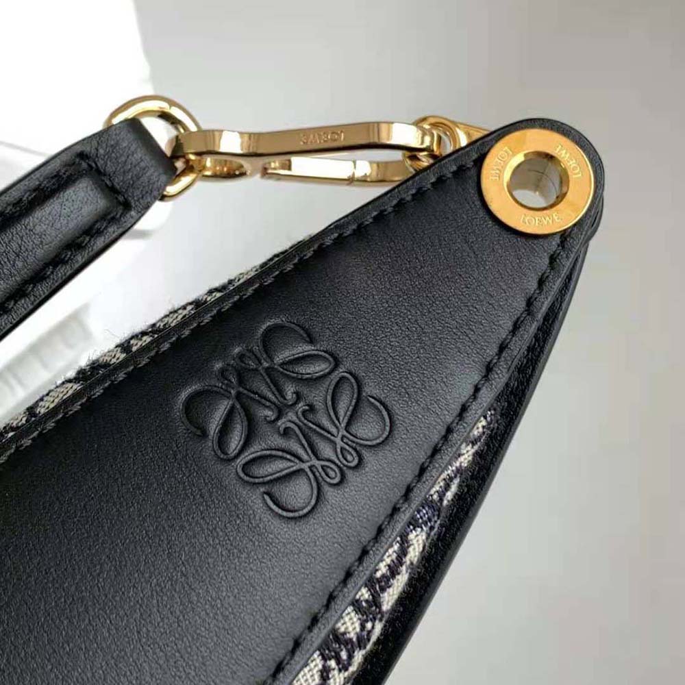 Loewe Women Luna Bag in Anagram Jacquard and Classic Calfskin-Black - image 8