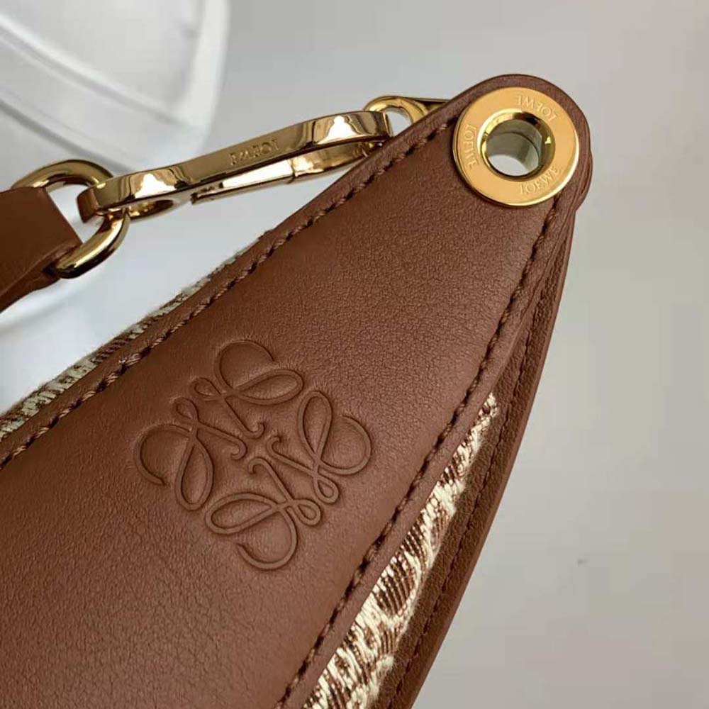 Loewe Women Luna Bag in Anagram Jacquard and Classic Calfskin-Brown - image 6