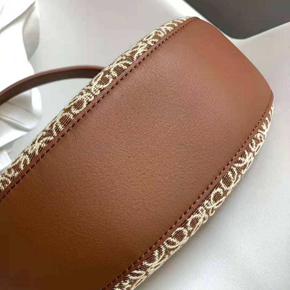 Loewe Women Luna Bag in Anagram Jacquard and Classic Calfskin-Brown - image 5