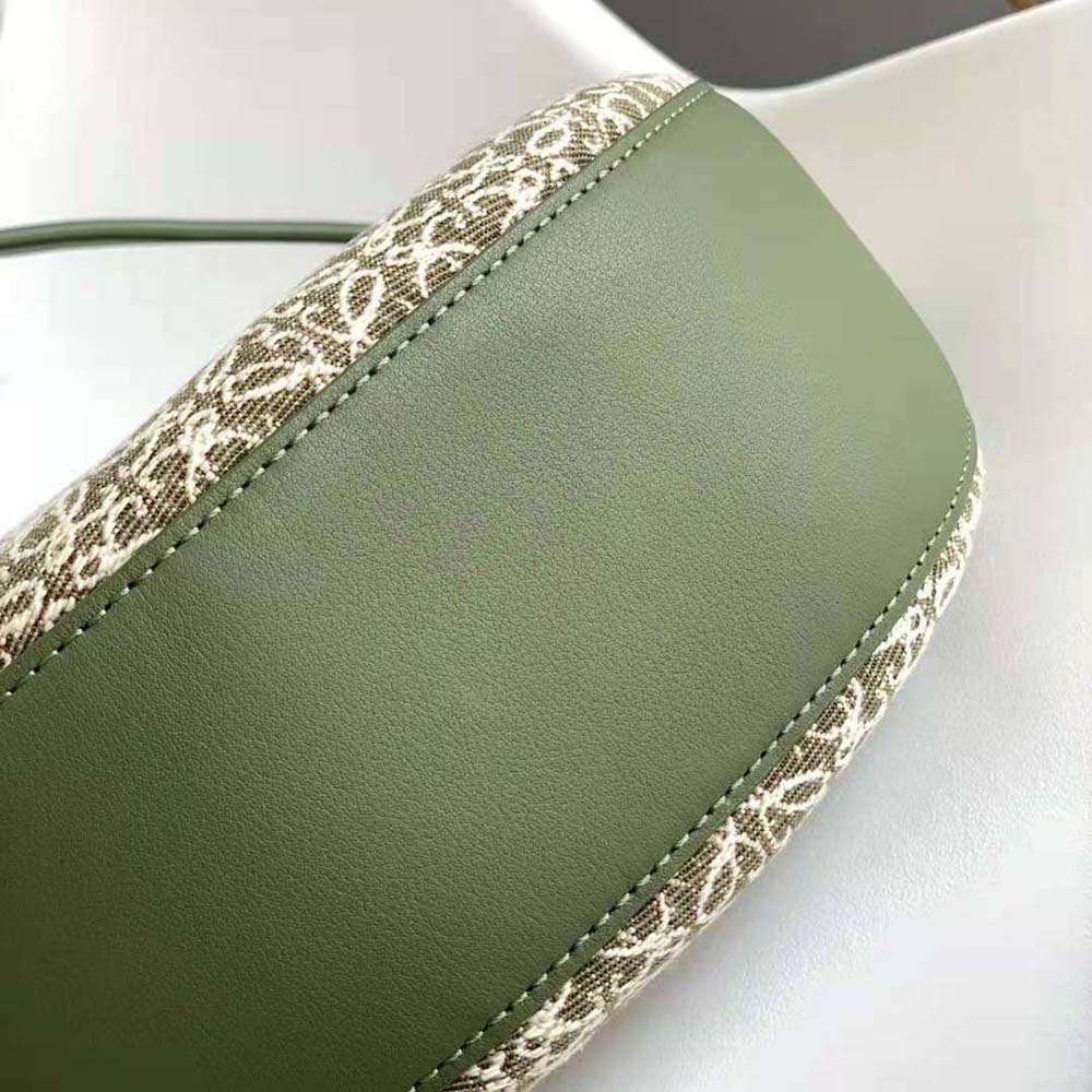 Loewe Women Luna Bag in Anagram Jacquard and Classic Calfskin-Green - image 5