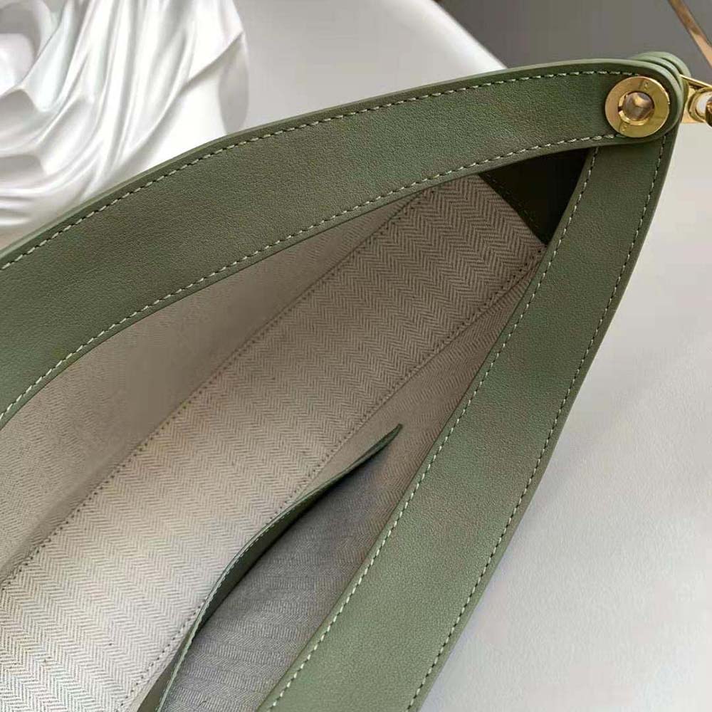 Loewe Women Luna Bag in Anagram Jacquard and Classic Calfskin-Green - image 9