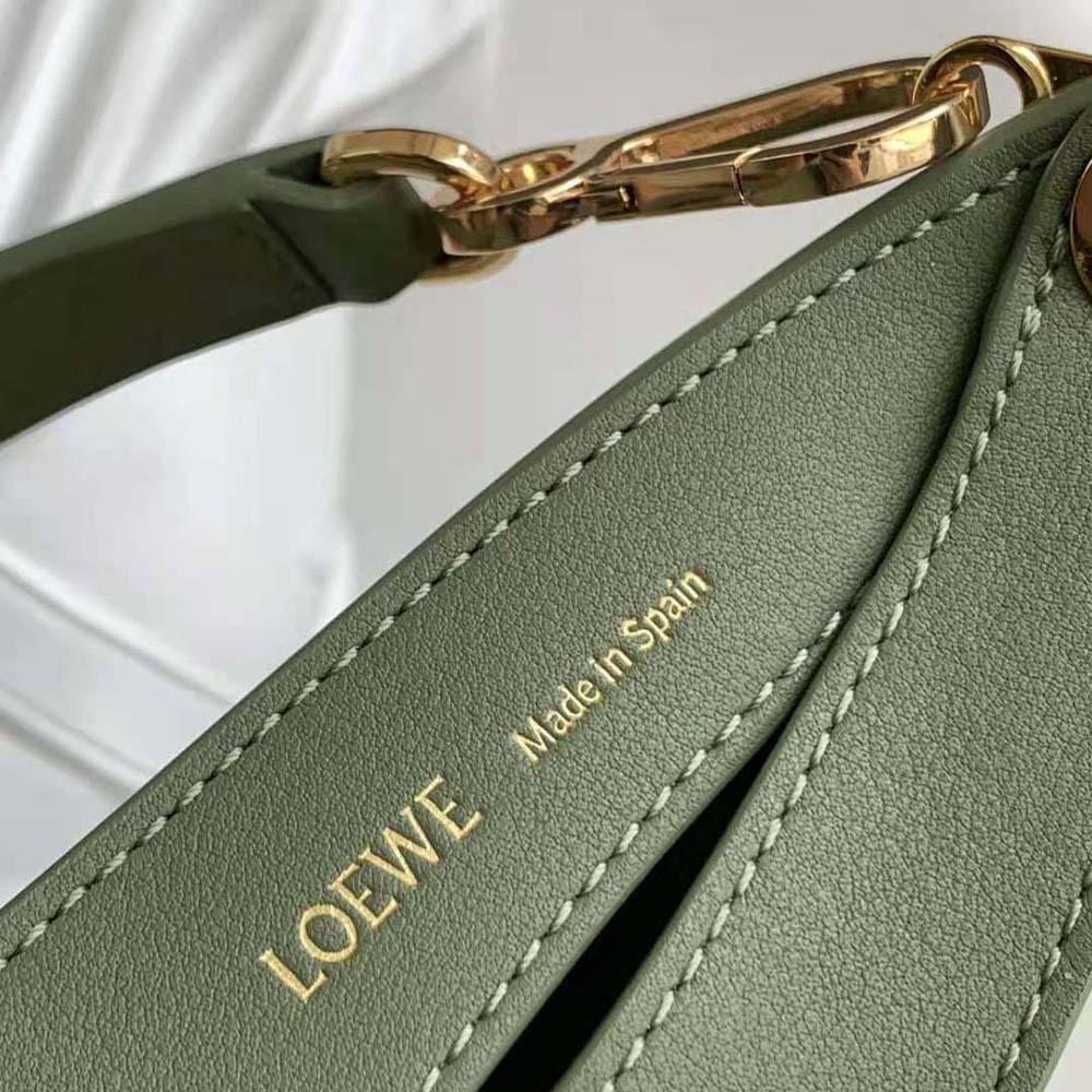 Loewe Women Luna Bag in Anagram Jacquard and Classic Calfskin-Green - image 8