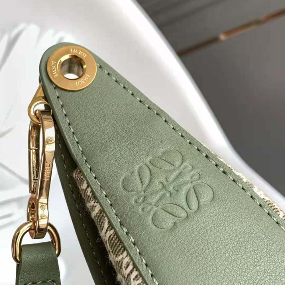 Loewe Women Luna Bag in Anagram Jacquard and Classic Calfskin-Green - image 6
