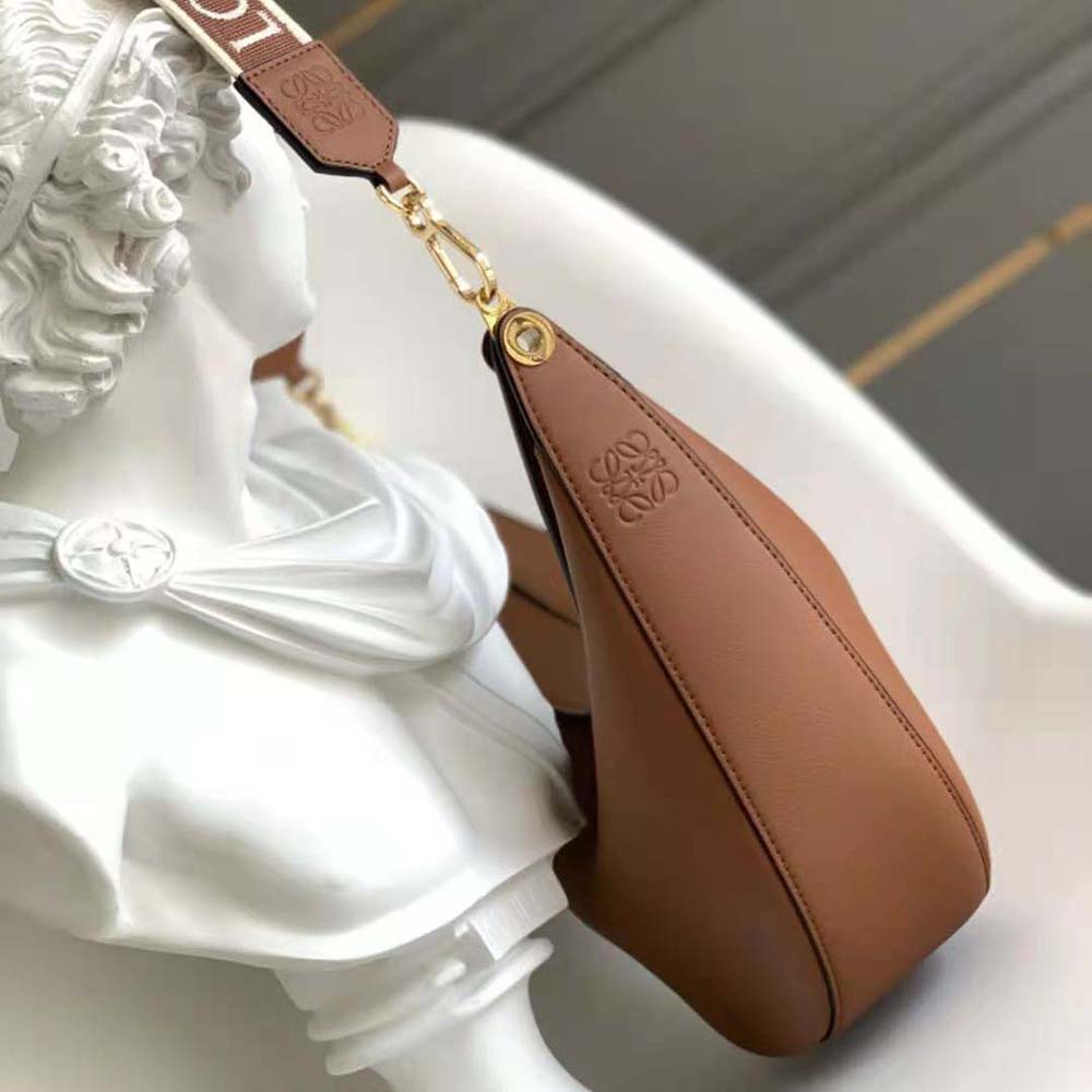 Loewe Women Luna Bag in Satin Calfskin and Jacquard-Brown - image 4