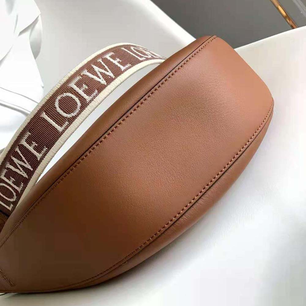 Loewe Women Luna Bag in Satin Calfskin and Jacquard-Brown - image 5