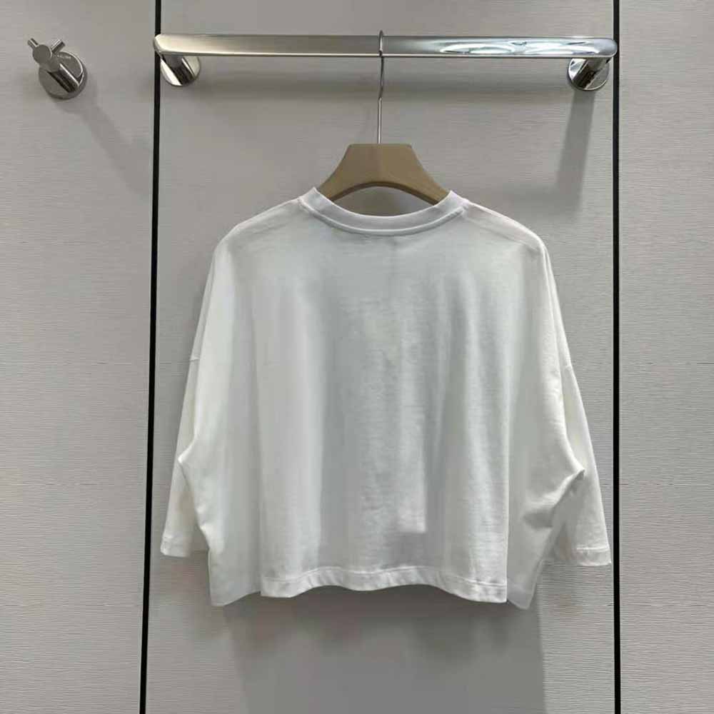 Side angle showing cropped silhouette of Loewe Women Palm T-shirt
