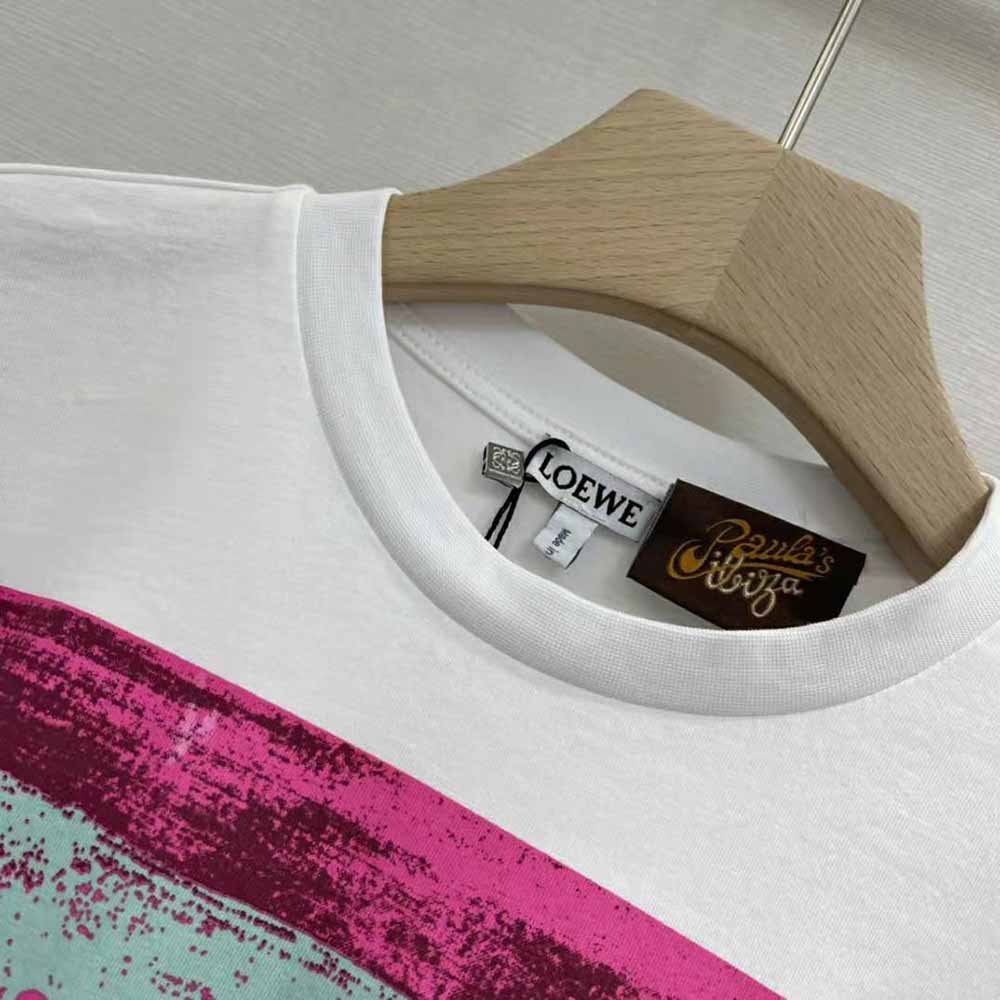 Loewe Women Palm Cropped T-shirt in Cotton-Pink - image 5