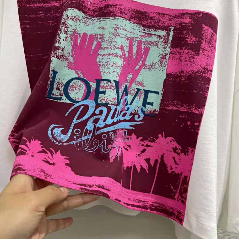 Loewe Women Palm Cropped T-shirt in Cotton-Pink - image 7