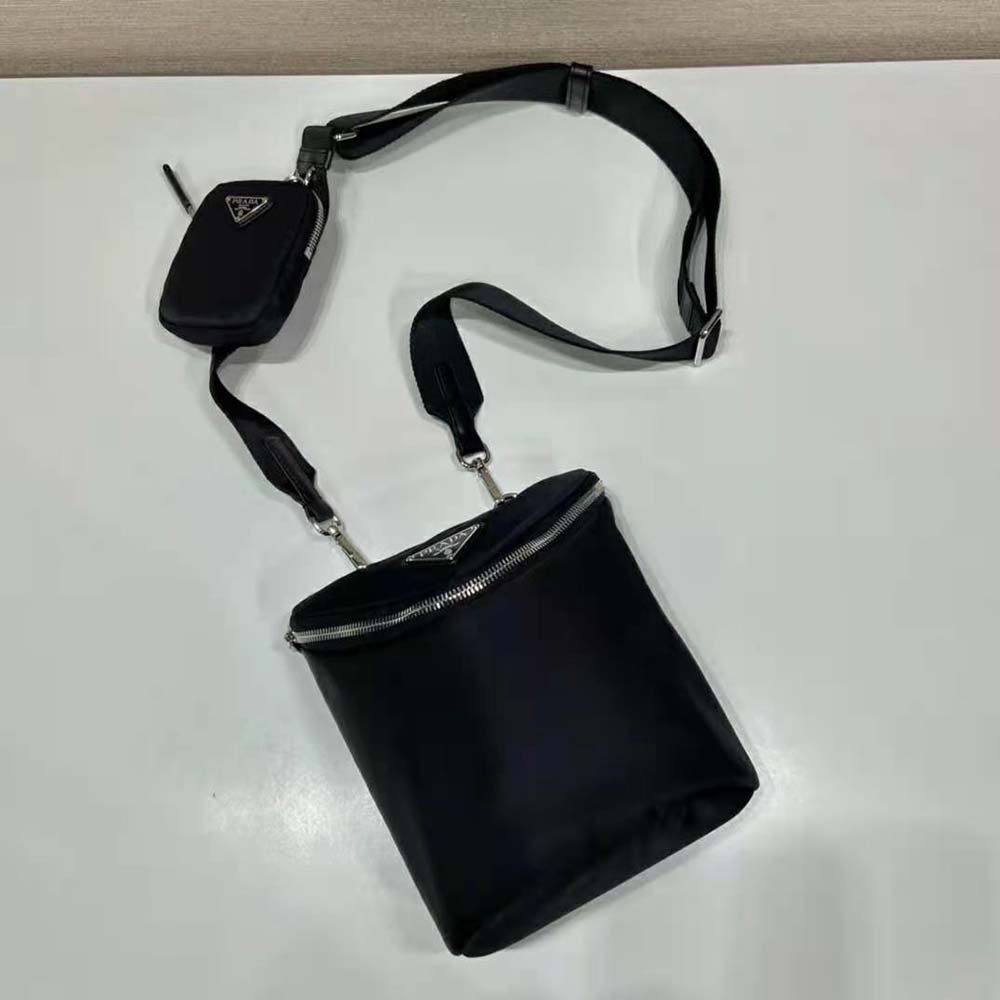 Prada Men Re-Nylon and Leather Shoulder Bag-Black - image 4