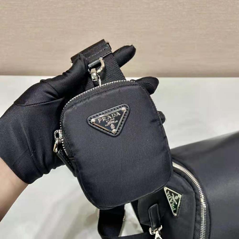Prada Men Re-Nylon and Leather Shoulder Bag-Black - image 7