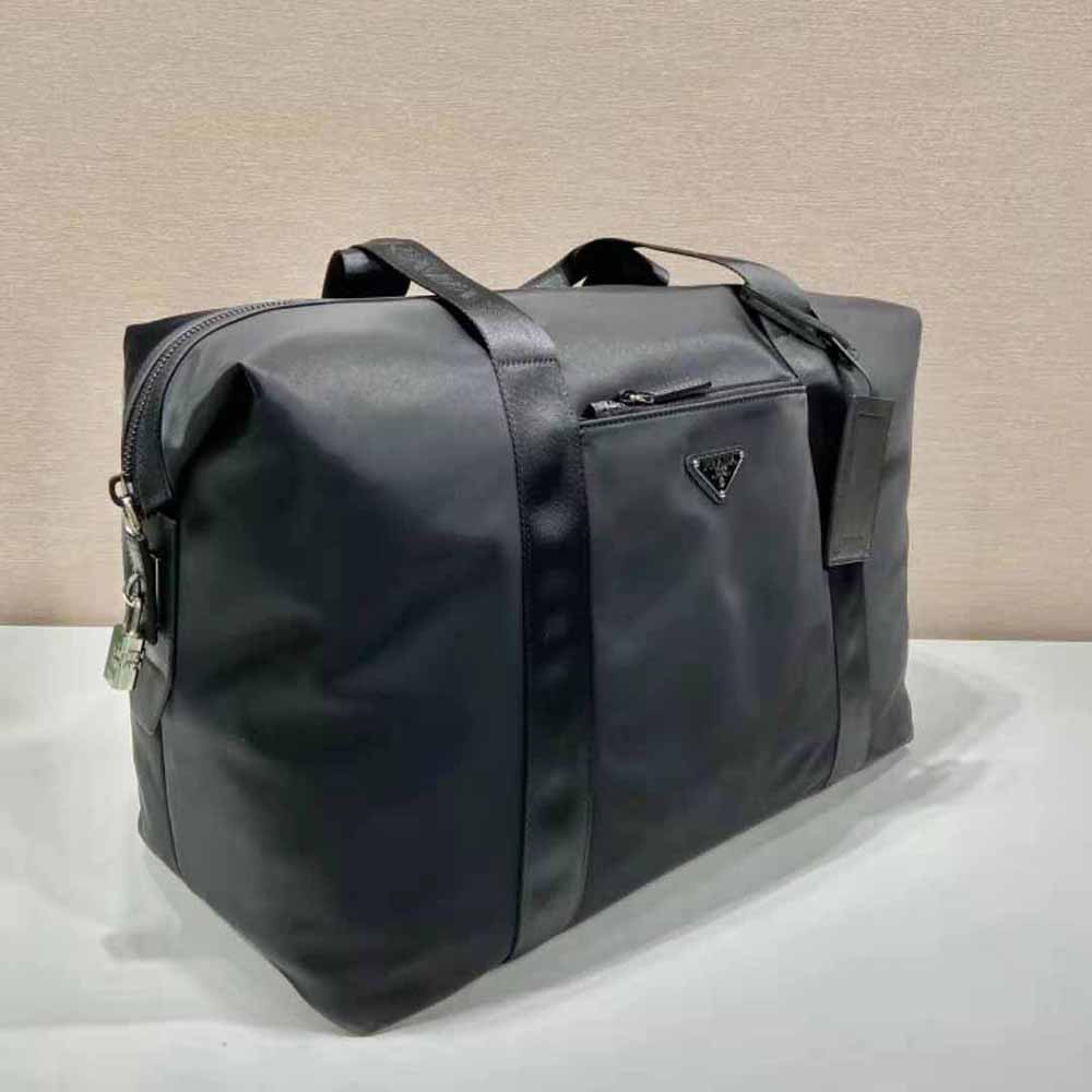 Prada Unisex Re-Nylon and Saffiano Leather Duffle Bag-Black - image 5