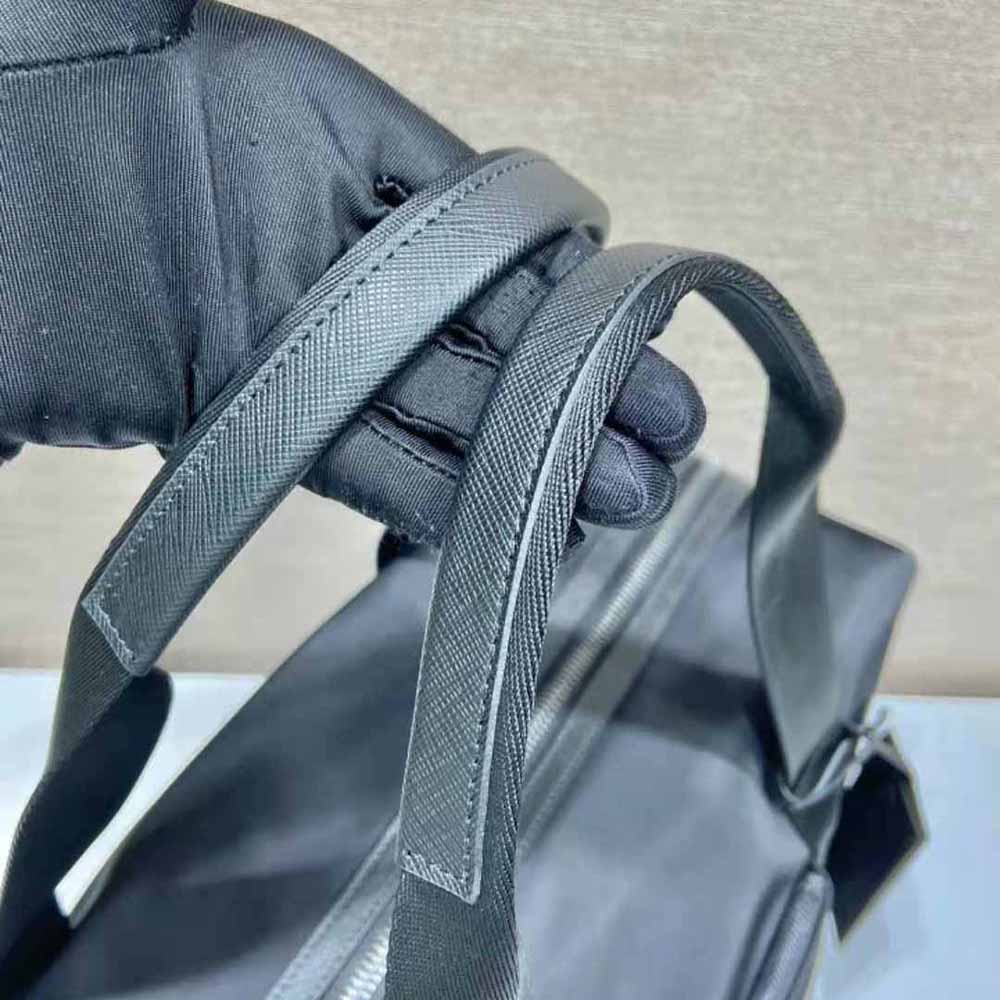 Prada Unisex Re-Nylon and Saffiano Leather Duffle Bag-Black - image 7