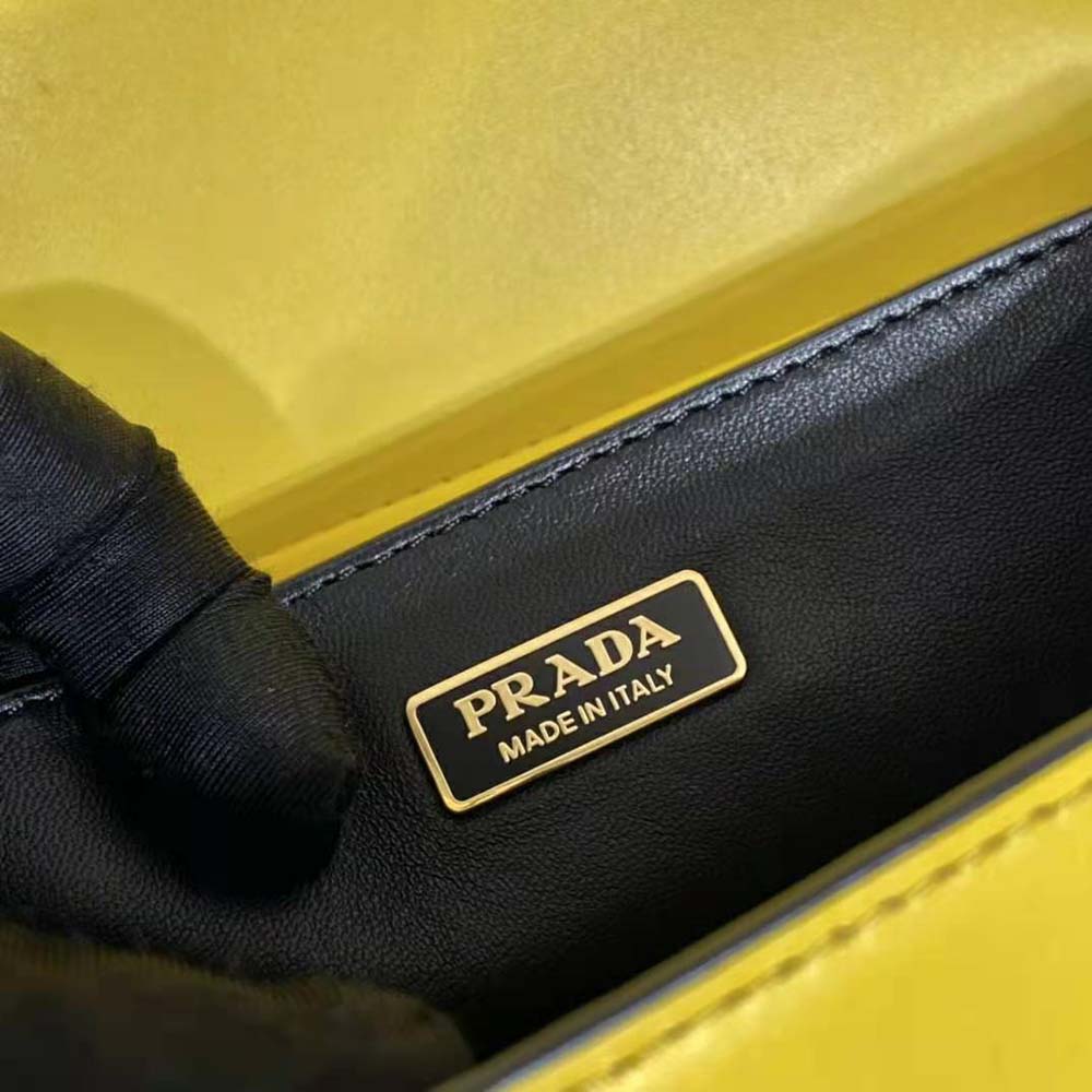Prada Woen Cahier Leather Bag-Yellow - image 9