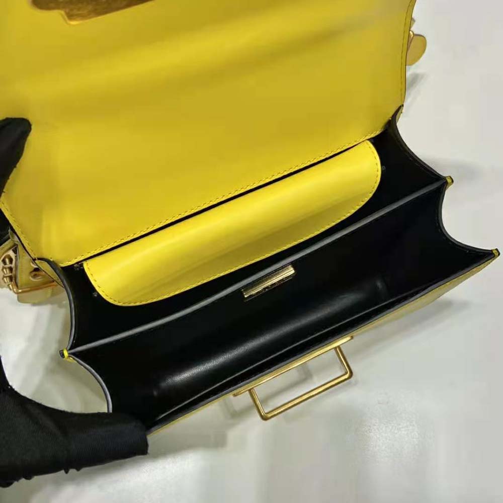 Prada Woen Cahier Leather Bag-Yellow - image 10