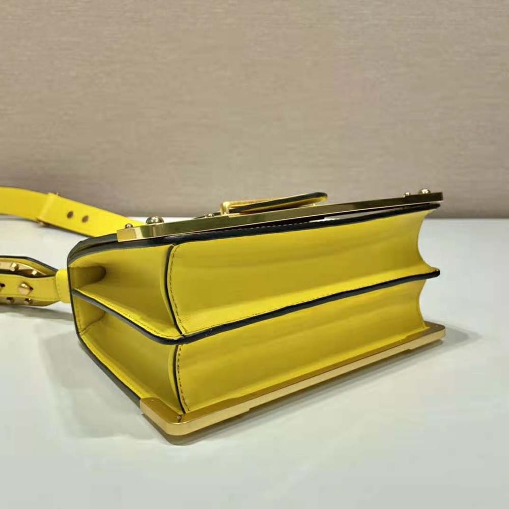 Prada Woen Cahier Leather Bag-Yellow - image 6