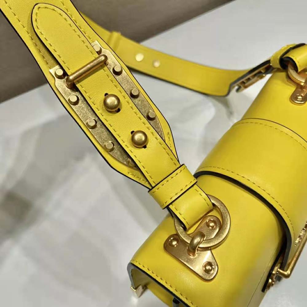 Prada Woen Cahier Leather Bag-Yellow - image 8