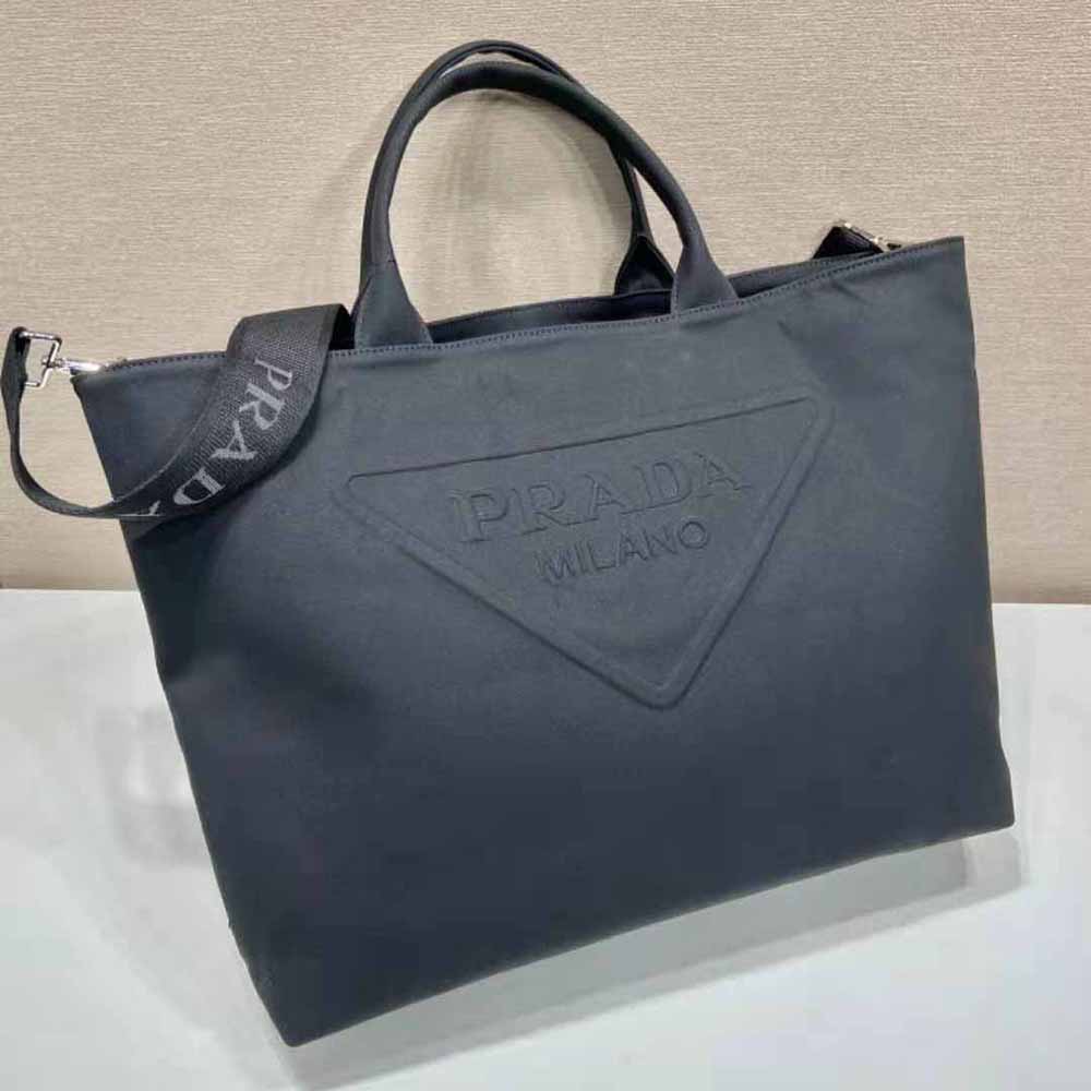 Prada Women Canvas Tote Bag with Contemporary Take on Classic Beach Designs-Black - image 5