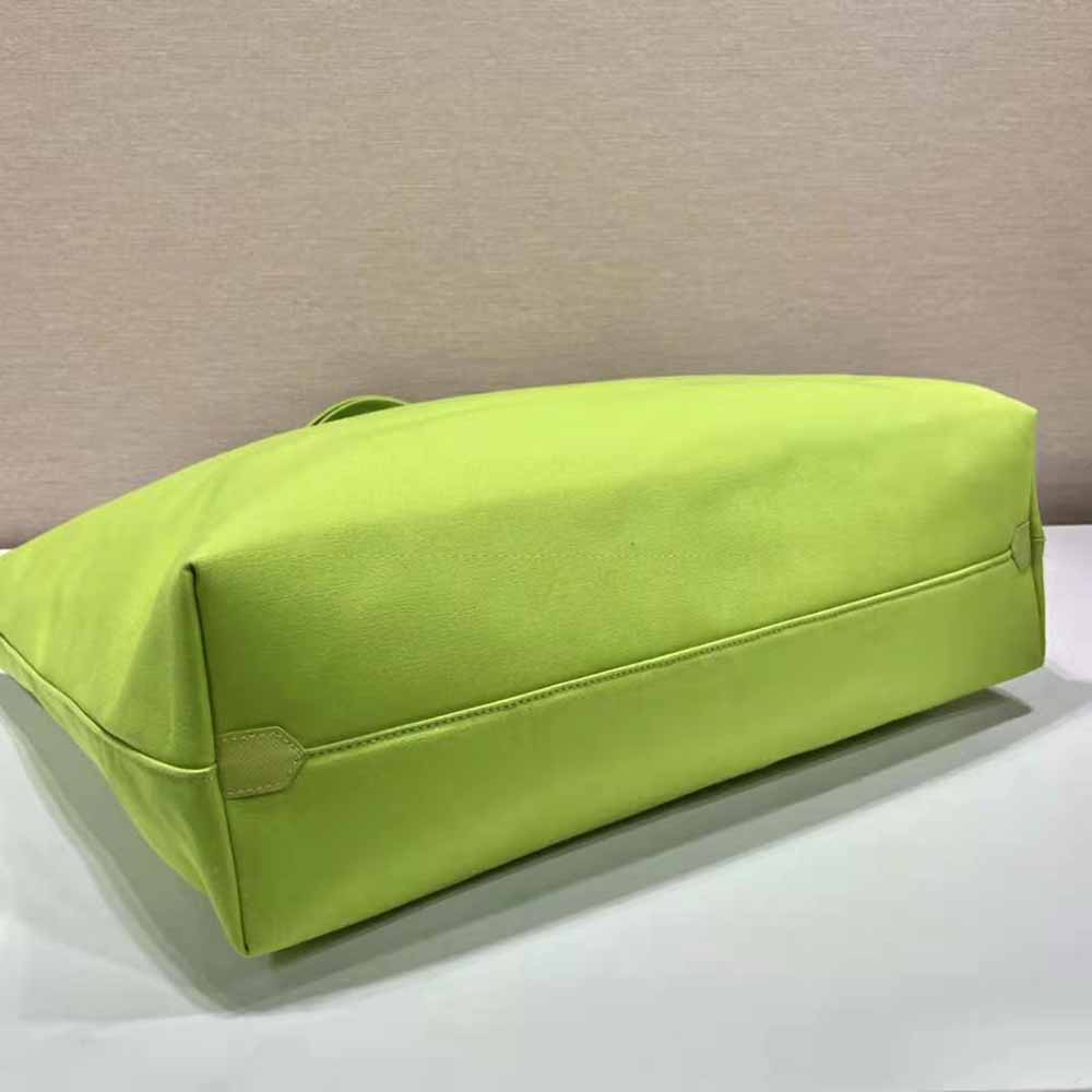 Prada Women Canvas Tote Bag with Contemporary Take on Classic Beach Designs-Lime - image 6
