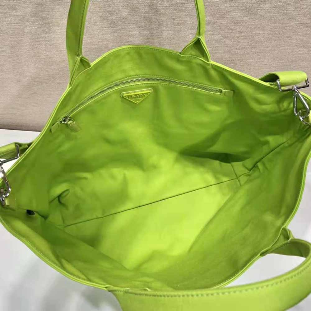 Prada Women Canvas Tote Bag with Contemporary Take on Classic Beach Designs-Lime - image 7