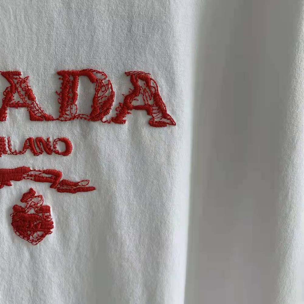 Prada Men Classic Cotton Crew-Neck T-shirt-Red - image 9