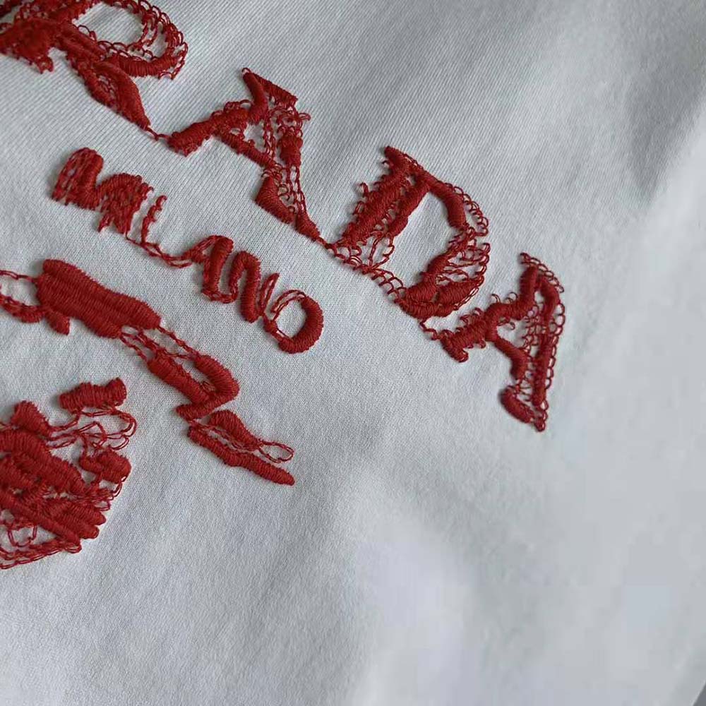 Prada Men Classic Cotton Crew-Neck T-shirt-Red - image 7