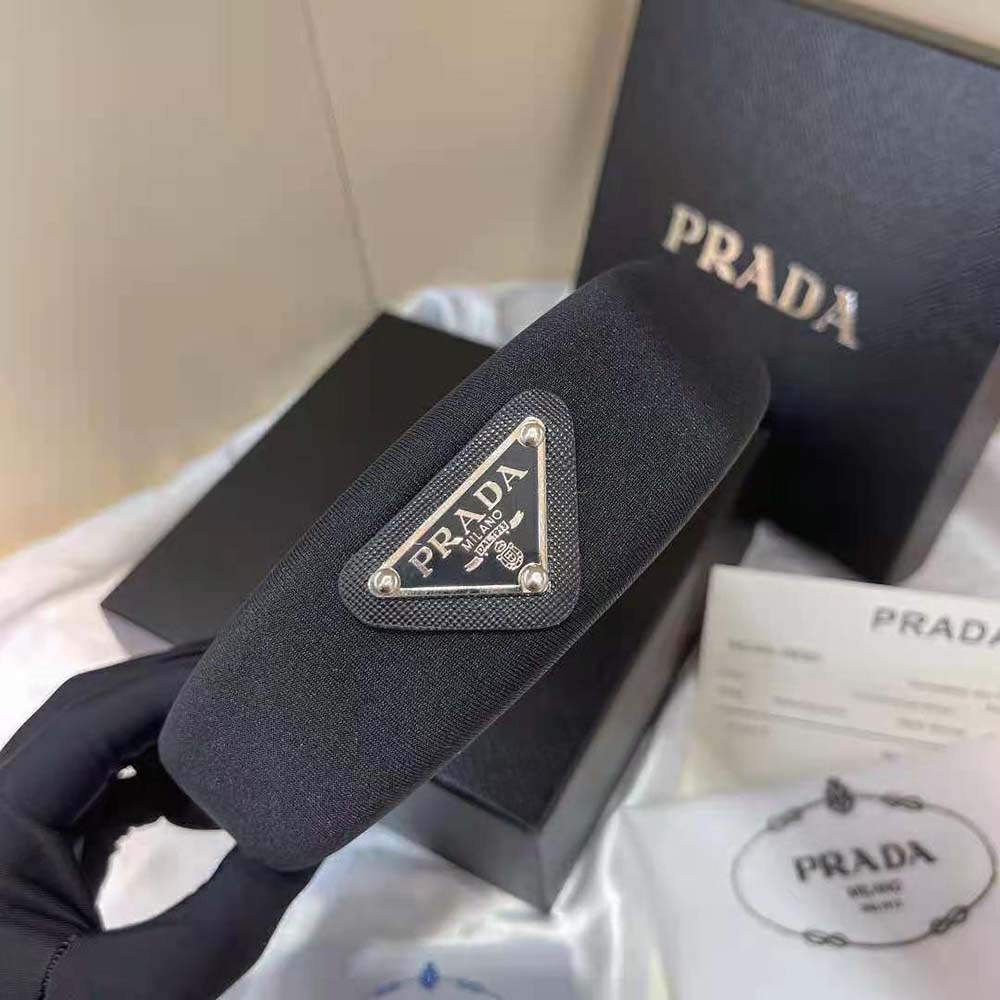 Prada Women Oversized Puffy Re-Nylon Headband-Black - image 4