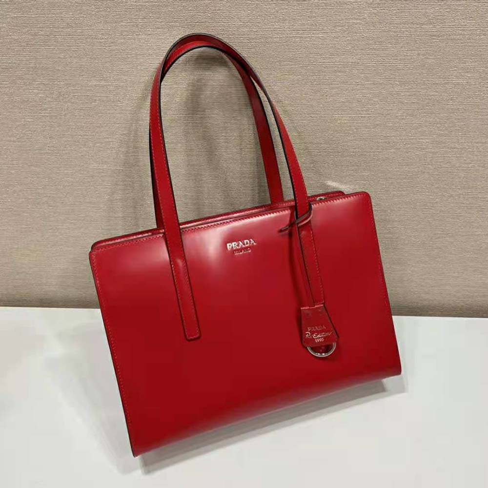 Prada Women Re-Edition 1995 Brushed-Leather Medium Handbag-Red - image 5