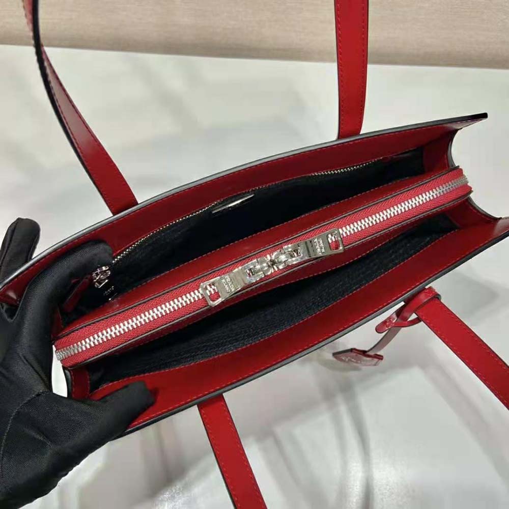 Prada Women Re-Edition 1995 Brushed-Leather Medium Handbag-Red - image 9