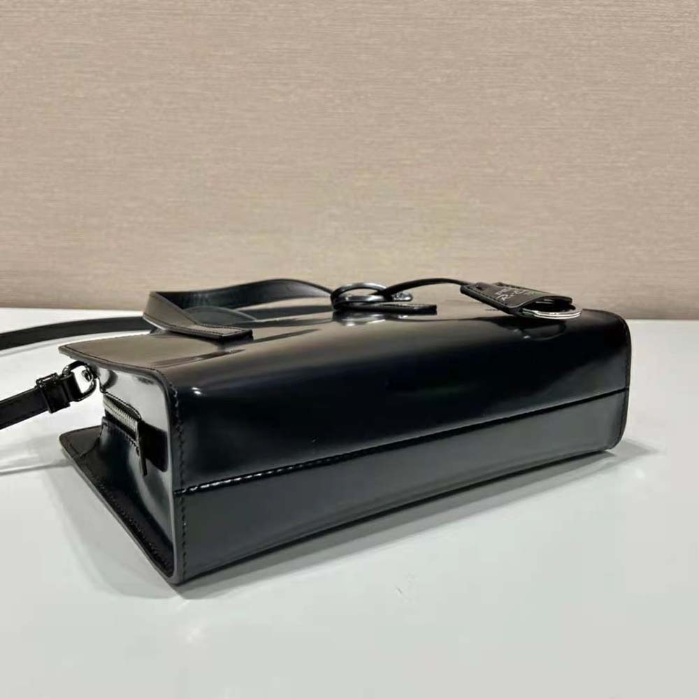 Prada Women Re-Edition 1995 Brushed-Leather Mini Handbag-Black - image 8