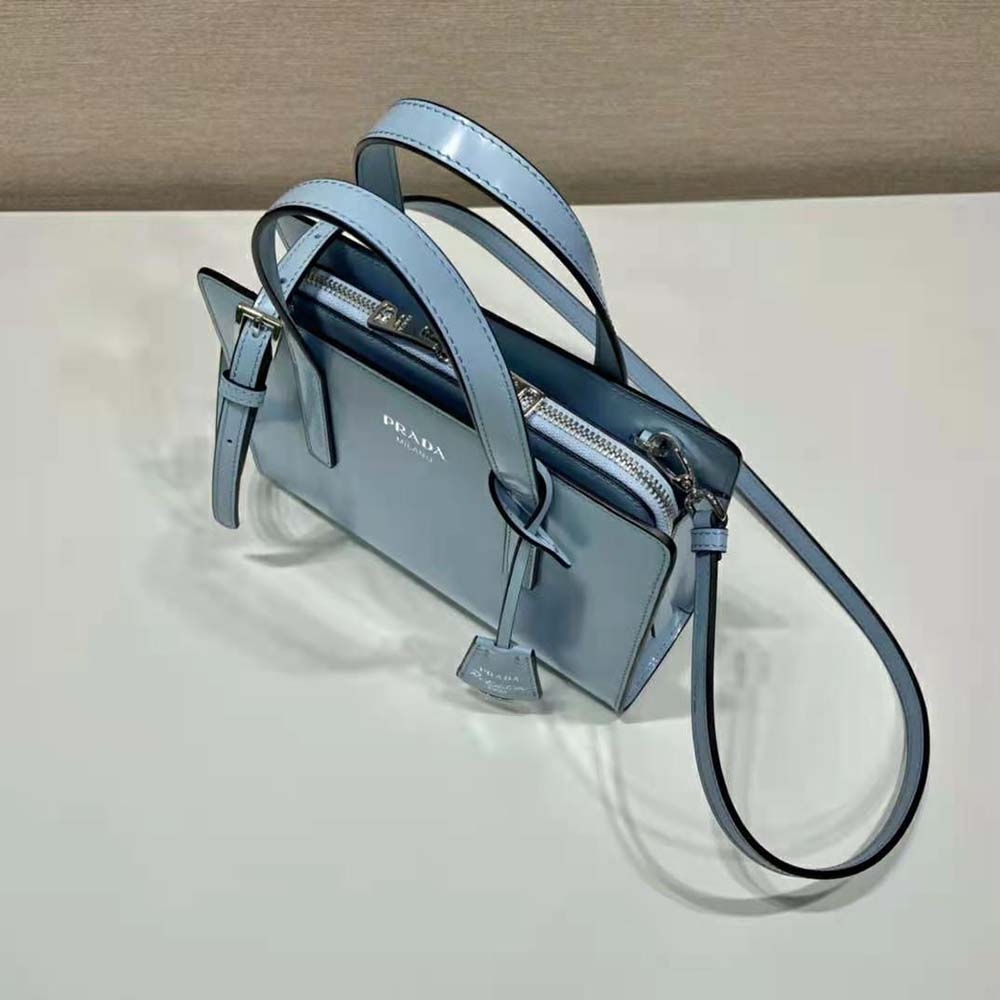 Prada Women Re-Edition 1995 Brushed-Leather Mini Handbag-Blue - image 7