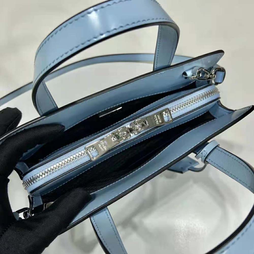 Prada Women Re-Edition 1995 Brushed-Leather Mini Handbag-Blue - image 9