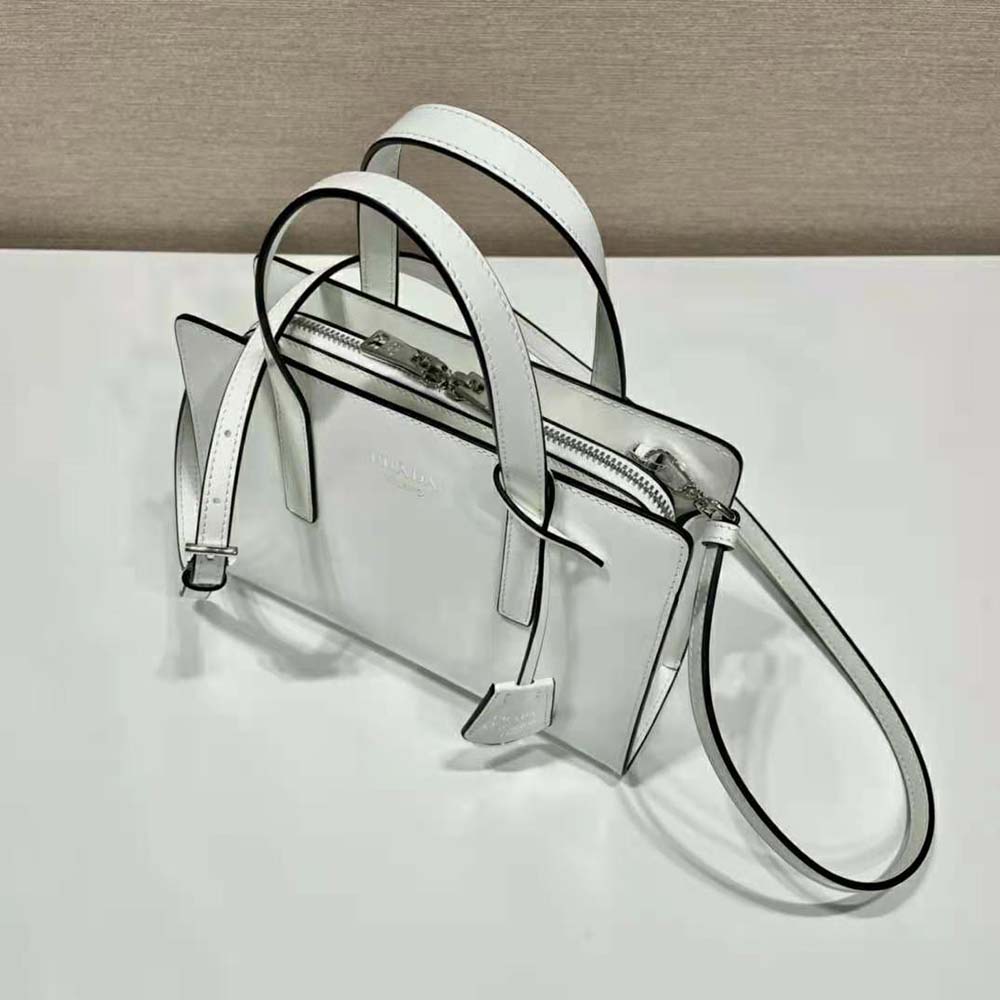 Prada Women Re-Edition 1995 Brushed-Leather Mini Handbag-White - image 7
