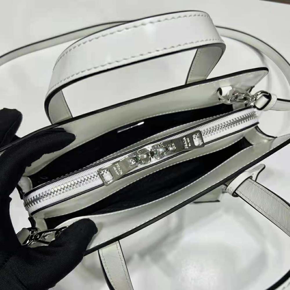 Prada Women Re-Edition 1995 Brushed-Leather Mini Handbag-White - image 9