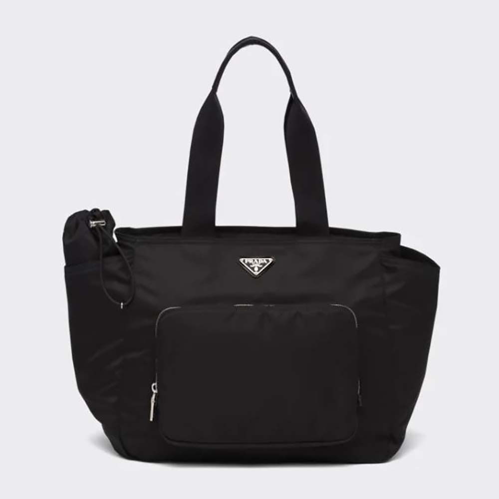 Front view of Prada Women Re-Nylon Baby Bag with logo-print lining