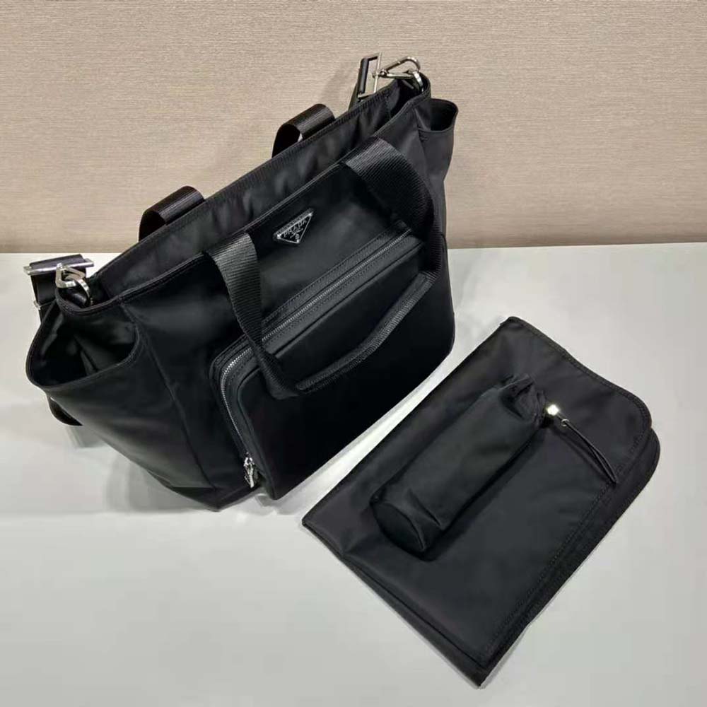 Prada Women Re-Nylon Baby Bag with Re-Nylon logo-Print lining-Black - image 6