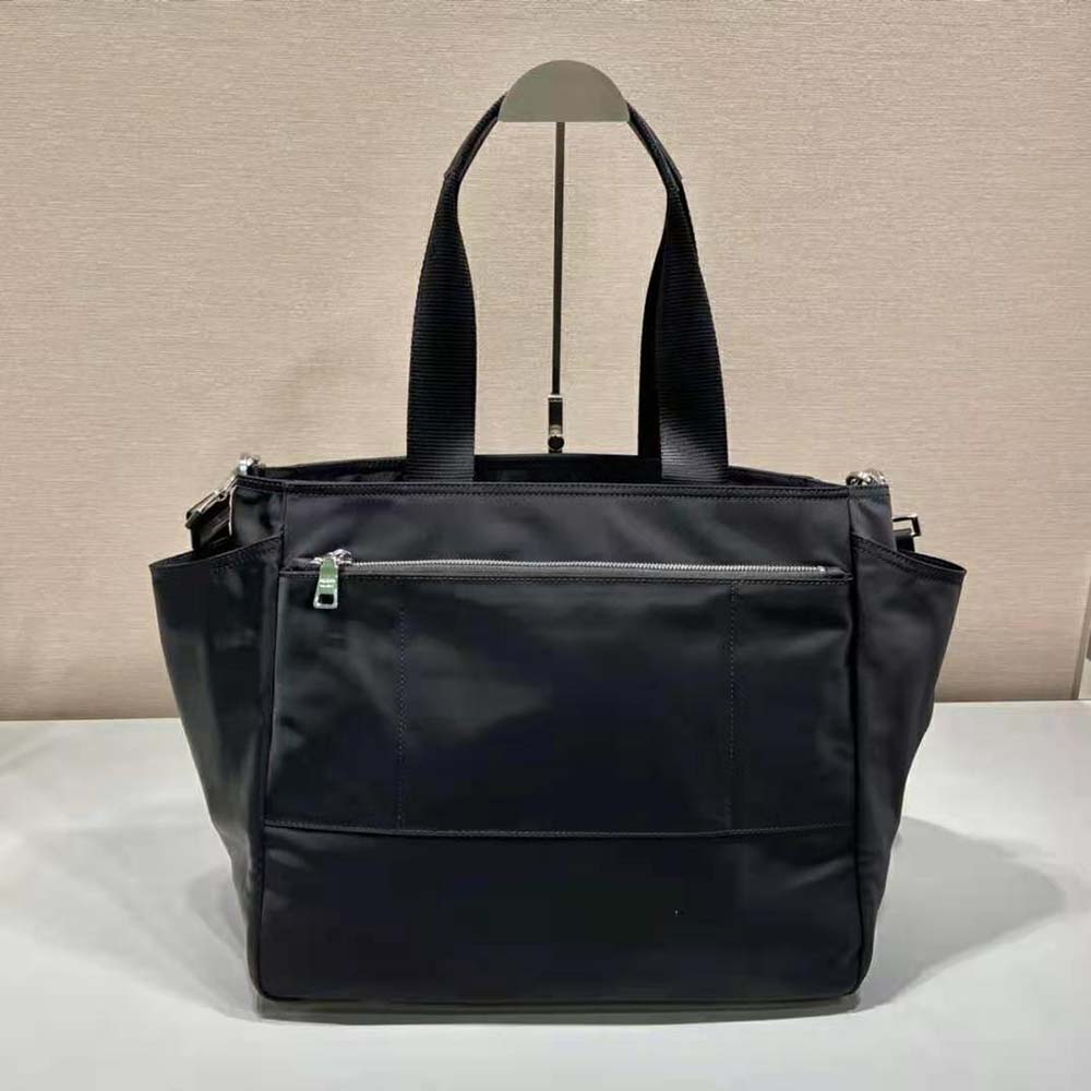 Prada Women Re-Nylon Baby Bag with Re-Nylon logo-Print lining-Black - image 4