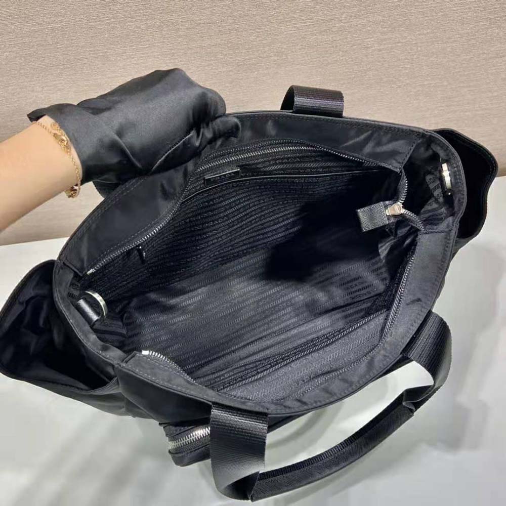 Prada Women Re-Nylon Baby Bag with Re-Nylon logo-Print lining-Black - image 8