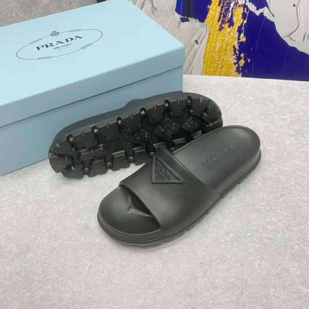 Prada Women Rubber Slides In 20 mm Heel Height-Black - image 10