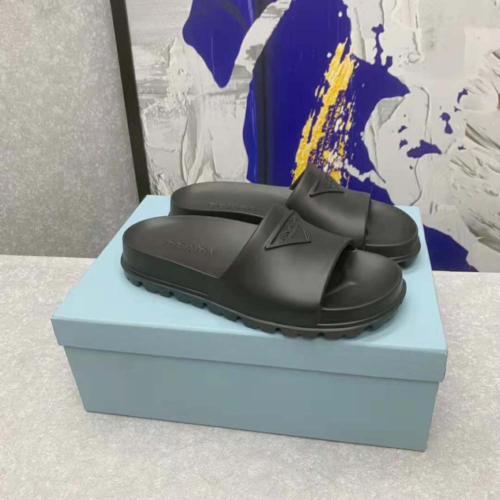 Prada Women Rubber Slides In 20 mm Heel Height-Black - image 9