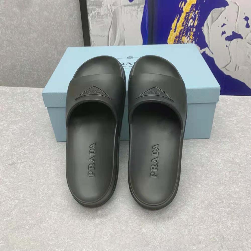 Prada Women Rubber Slides In 20 mm Heel Height-Black - image 6