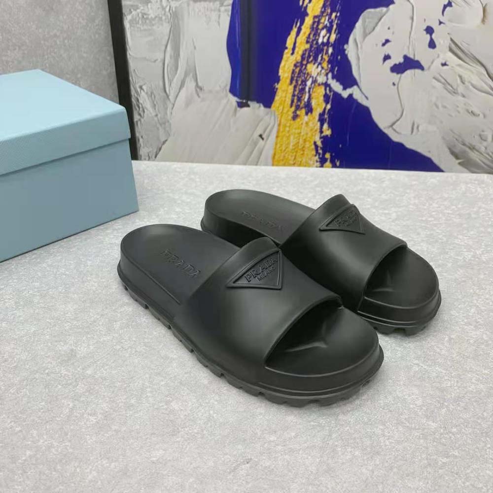Prada Women Rubber Slides In 20 mm Heel Height-Black - image 4