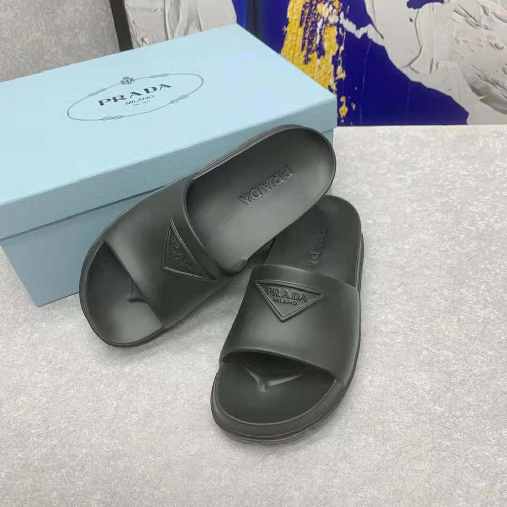 Prada Women Rubber Slides In 20 mm Heel Height-Black - image 5