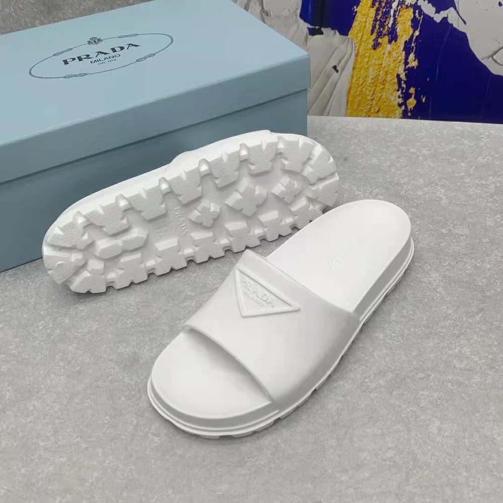 Prada Women Rubber Slides In 20 mm Heel Height-White - image 10
