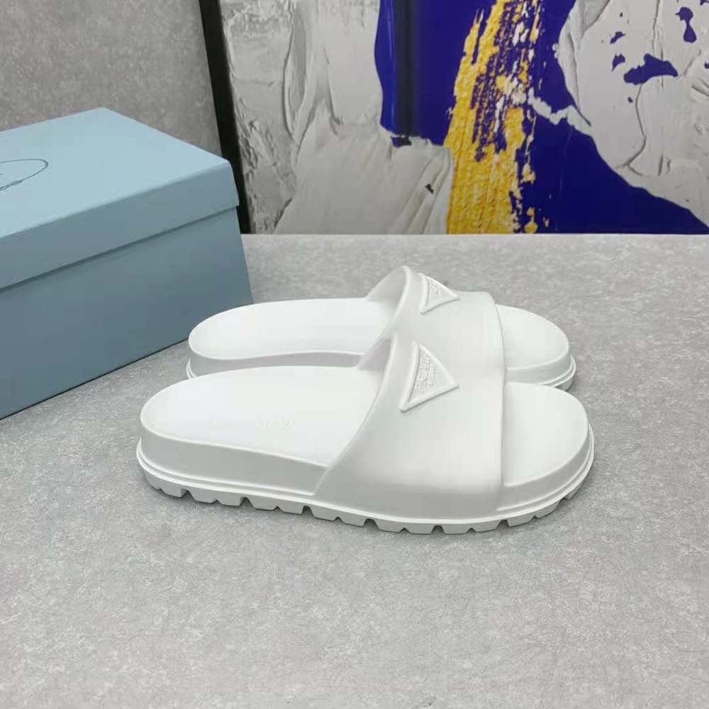 Prada Women Rubber Slides In 20 mm Heel Height-White - image 6