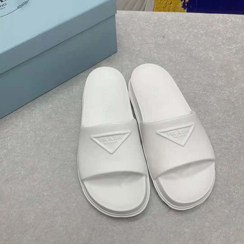 Prada Women Rubber Slides In 20 mm Heel Height-White - image 5