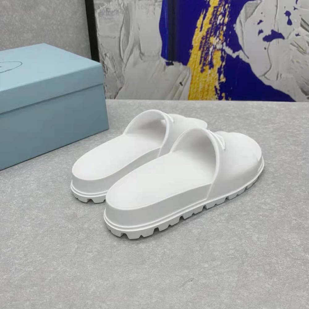 Prada Women Rubber Slides In 20 mm Heel Height-White - image 9
